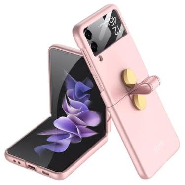 Imagem de Capa de proteção contra quedas para Samsung Galaxy Z Flip 4 5G Flip3 Flip4 Flip 3 5 flip5 Zflip3 Zflip4 lente filme de vidro, rosa, para Samsung z flip 4