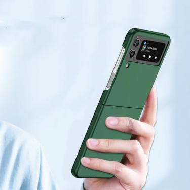 Imagem de Capa fina dobrável para samsung galaxy z flip 4 5 5g flip5 flip4 flip3 flip 3 2 flip2 zflip4 capa fashion, verde, para samsung z flip 3