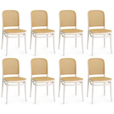 Imagem de Kit 8 Cadeiras De Jantar Roma Para Sala E Cozinha - Branco