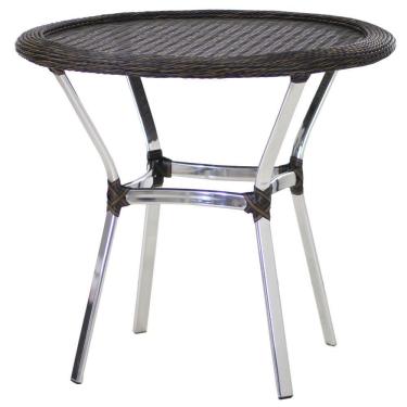 Imagem de Mesa Ascoli Em Alumínio Com O Tampo Tramado Para Cozinha, Edícula, Jardim E Piscina Pedra Ferro