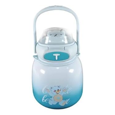 Imagem de Garrafinha Térmica Infanto Juvenil Ursinho Azul, 800ml Aço Inoxidável