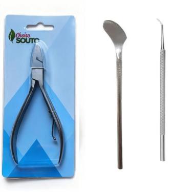 Imagem de Alicate de Corte Unha Reto + desencravador + bisturi golfinho - Cheiro