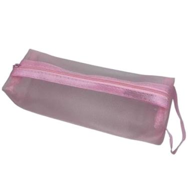 Imagem de Estojo de Lápis, Estojo Escolar Necessarie Simples de Tela Diversas com Zíper(Rosa)