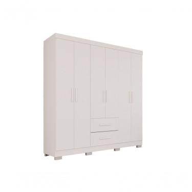 Imagem de Guarda-roupa Casal 6 Portas 2 Gavetas Estrela Premium Salleto Branco