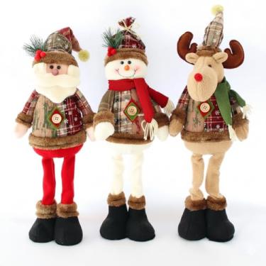 Imagem de Trio de enfeite Natalino, Rena, enfeite de Neve, Papai Noel Em Pé, Decoração Natalina para Porta, Arvore, Jardim Ou Escritorio