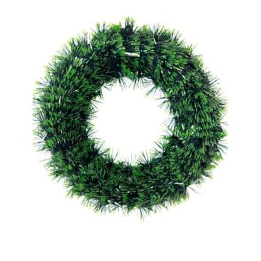 Imagem de Guirlanda de Natal de luxo, tamanho grande 30-40 cm Decorações de Natal para uso doméstico Época festiva(Lisa Verde Média)