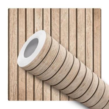 Imagem de Papel de Parede Adesivo Ripa de Madeira Vertical Painel Moderno Quarto