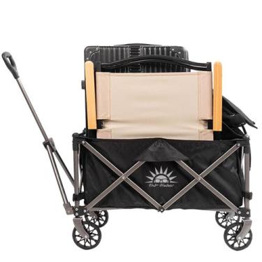 Imagem de Carrinho Dobrável Para Camping Praia Pesca De Mão 100kg 70L Articulado