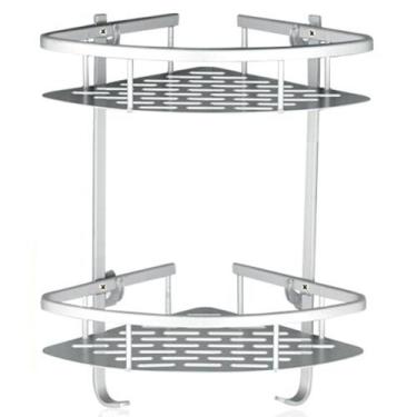 Imagem de Suporte de Shampoo Aluminio Sabonete Rack de Banheiro Prateleiras Pare
