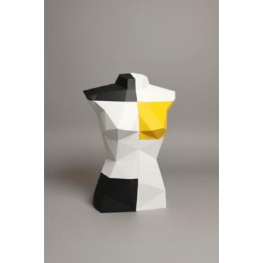 Imagem de Busto Low Poly Expositor – Manequim Torso para Roupas e Acessórios Decoração (Amarelo)