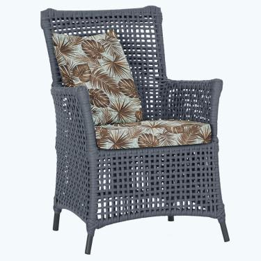 Imagem de Poltrona Igapó Alumínio Micro Pintura Preta Corda Náutica E6 Prata