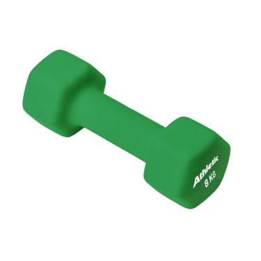 Imagem de Halter Athletic Sextavado 8kg Em Neoprene Conforto E Aderência Para Treino De Musculação Em Casa Verde Escuro