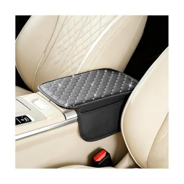 Imagem de Sandfren Capa de console central de carro, protetor de caixa de armazenamento de apoio de braço de veículo com 2 sacos de armazenamento, almofada interna automotiva para console intermediário