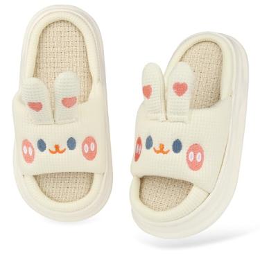 Imagem de Pantufas de animais para meninas, meninos, vaca, sapo, coelho, porco, casa, sapatos deslizantes para uso interno, Coelho, 13-13.5 Big Kid