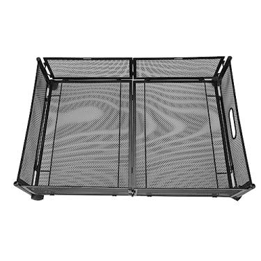 Imagem de Cryfokt Recipientes de Armazenamento Sob a Cama Gaveta Removível de Metal Removível para Brinquedos de Roupas, Gaveta Organizadora à Prova de Poeira Respirável Sob a Cama Com Rodas para Espaço (Preto)