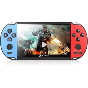 Imagem de X7 Plus Console Portátil de Jogos Retro - Tela HD 8GB, Controles Azul e Vermelho, Bateria Recarregável, Compatível com 10 Mil Jogos, tela 5,8 Polegadas