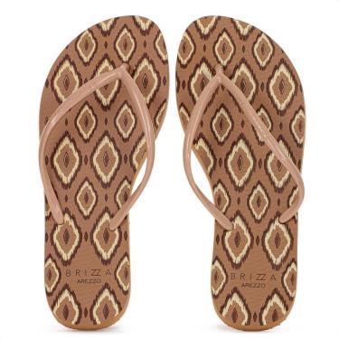 Imagem de Chinelo Brizza Arezzo Tira Slim Ikat Marrom - Feminino-Feminino