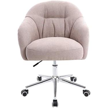 Imagem de Cadeira giratória de tecido de flanela ajustável para quarto, cadeira de mesa para escritório em casa, café, maquiagem, cadeiras de estudo de estudante