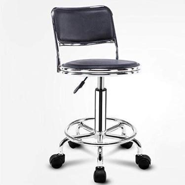 Imagem de Espreguiçadeira cadeiras de jardim cadeira dobrável cadeira giratória de elevação a gás, banco de cadeira de bar ajustável couro sintético banco de salão cadeira de trabalho com suporte de gás de bar