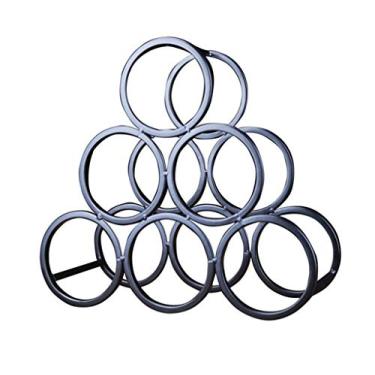 Imagem de Suporte de exibição para sala de estar, 6 garrafas, arte em ferro, suporte para garrafa de vinho, coleção de refrigerador de vinho