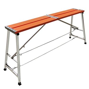 Imagem de JYXYXSCP Andaime dobrável portátil para andaimes de alumínio, banco de trabalho com altura ajustável, ferramentas de equipamento de andaimes de tecnologia de metal