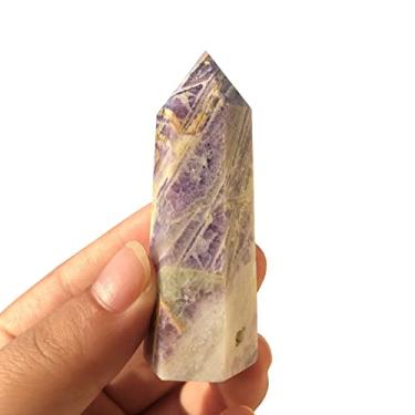 Imagem de Cheio de pedras preciosas de textura para decoração de pontos de fluorita natural, torre de pedra de cristal para decoração de cristal de aura