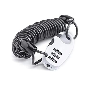 Imagem de Mini cadeado de bicicleta capacete de ciclismo para moto bloqueio de cabo de bicicleta anti-roubo senha trava de motocicleta acessórios de bicicleta (cor: branco, tamanho: 90 cm) (branco 90 cm)