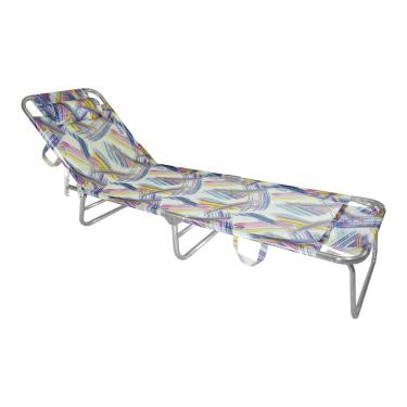 Imagem de Espreguiçadeira com Alça Zaka Slim Alumínio Aquarela