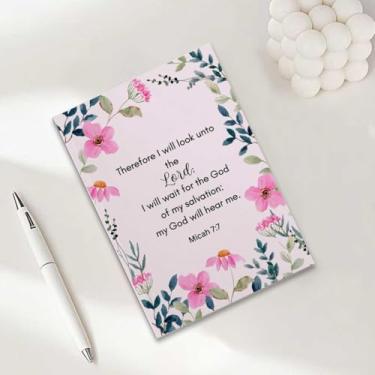 Imagem de Caderno bíblico, presentes cristãos para mulheres, cadernos de diário A5 para anotações, caderno de diário cristão de 21 x 14,7 cm, versículo bíblico, planejador de oração das escrituras, cadernos