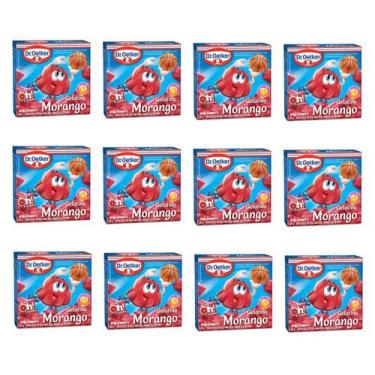 Imagem de Kit c/ 12un Gelatina Morango 20g  - Dr Oetker - Dr. Oetker