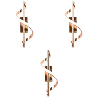 Imagem de Kit 3x Arandela Lux Espiral Dourado Metálico LED 10W Bivolt Cor Ajustável