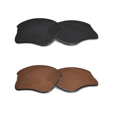 Imagem de SmartVLT lentes de reposição masculinas para óculos de sol Oakley Half Jacket XLJ - Mais opções, Stealth Black & Amber Brown, One Size