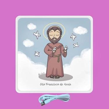 Imagem de Mini Luminária Box São Francisco USB – Iluminação Decorativa Bivolt com LED 5W Inclusa – Luz Suave para Quarto, Escritório e Cantinho de Oração