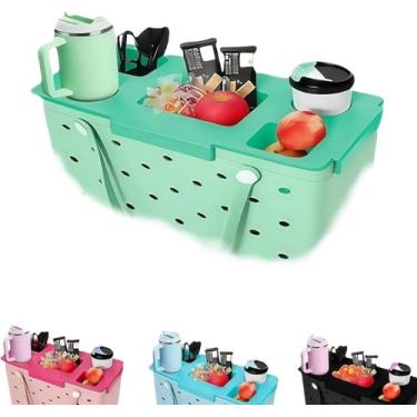 Imagem de Para bandeja Bogg – Organizador de porta-copos e telefone | Acessórios de bandeja de armazenamento à prova d'água para bolsa Bogg GG | Essenciais de praia, piscina, viagens, Verde, Para bandeja Bogg