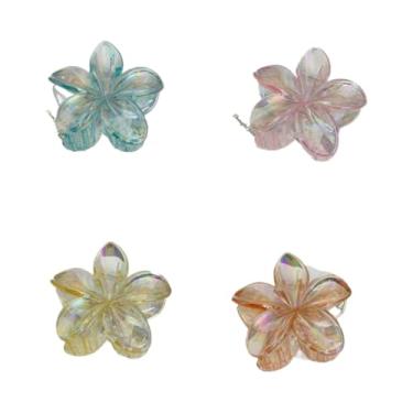 Imagem de Grampo De Cabelo Transparente Com Flor De GardêNia — AcessóRio Feminino Para As Festas De Fim De Ano(Azul+Rosa+Amarelo+Laranja)