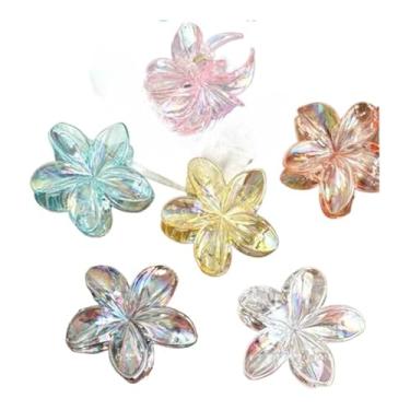 Imagem de Grampo De Cabelo Transparente Com Flor De GardêNia — AcessóRio Feminino Para As Festas De Fim De Ano(Kit Conjunto completo de 6)