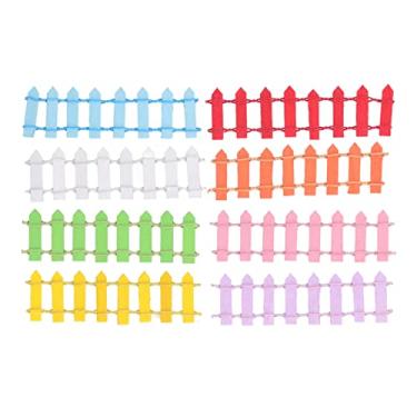 Imagem de SIWOTED 8 peças cerca de jardim para casa de bonecas 1:12 cores brilhantes e vibrantes durável cerca de jardim de fadas de madeira para casa de bonecas 1:12 DIY