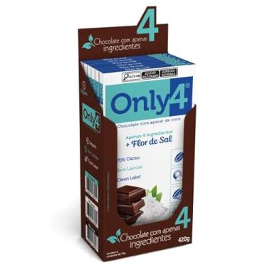 Imagem de Display Com 6 Barra De Chocolate 70% Cacau Sabor Flor De Sal 70g - Only 4