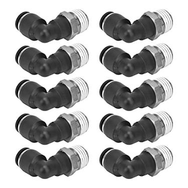 Imagem de aqxreight 10 Peças Conectores Pneumáticos Em Forma de L ângulo Reto Rosca Externa Encaixes de Tubulação Rápida Acessórios de Compressor de Ar 4 M5 Com Anéis Ovais Fáceis Pneumáticos Externos São