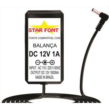 Imagem de Fonte DC 12V Para Balança Pesadora Toledo - Bivolt, 1000mA - Starfont