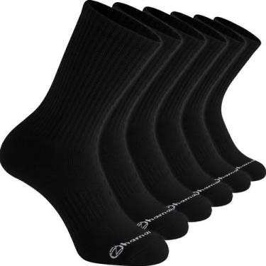 Imagem de Kit 6 Pares Meias Zhamaro Cano Alto Longo Algodão Atoalhada Masculina 