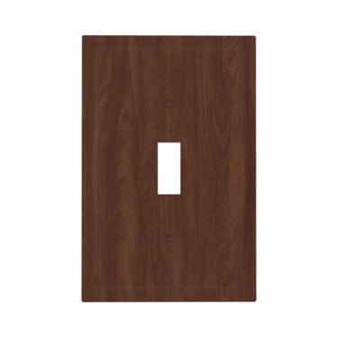 Imagem de Naiqadnehz Placa decorativa para interruptor de luz rústica natural marrom escuro grão de madeira 1 gangue placa de parede com interruptor único capas de tomada elétrica decoram capa de placa de