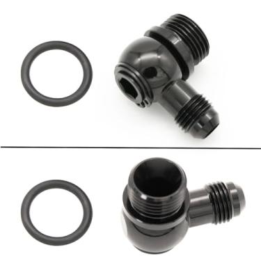Imagem de KRD PERFORMANCE -6 AN Adaptador Banjo macho para ORB-AN8 (3/10.2 cm-16 UNF) Conjunto de parafusos banjo de alumínio para trilho de combustível ou tanque de combustível preto