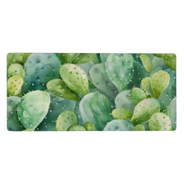 Imagem de hongjinglin Tapete de rato grande verde cacto fofo à prova d 'água computador estendido tapete protetor de mesa tapete antiderrapante base de borracha para escritório, computador, teclado, laptop e