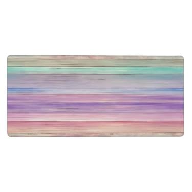 Imagem de Tapete de mouse grande colorido de madeira para praia, impermeável, protetor de mesa estendido, tapete de borracha antiderrapante para escritório, computador, teclado, laptop e mesa de casa, mouse pad