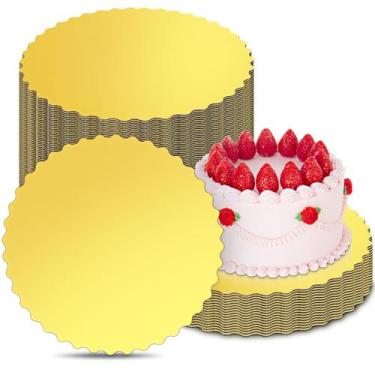 Imagem de Tábuas de bolo DGB, cartão redondo dourado de 30 cm, à prova de graxa,