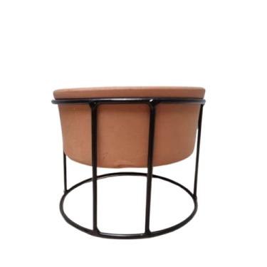 Imagem de Comedouro Bebedouro Elevado Barro com Suporte Em Ferro Gatos e Cachorro Potes Para Ração e Água Pet 450 ML Atura 14 cm.