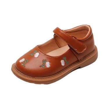 Imagem de Sapatos Casuais De Couro Com Bordado Floral Vintage Para Meninas, Esti