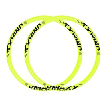 Imagem de Kit Bicicleta Aro 26 Roda Aro Vmaxx Neon Verde Florencente 36F Vzan Freio a Disco Aros em Aluminio Folha Dupla Aero MTB