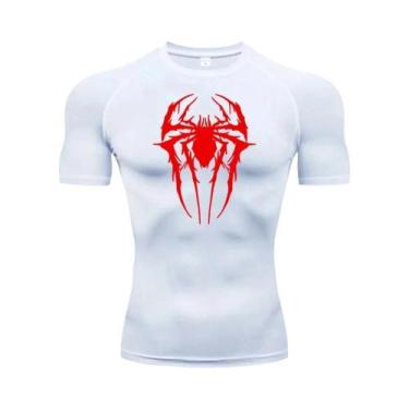 Imagem de Camiseta De Compressão Para Corrida Masculina Com Estampa De Aranha, S